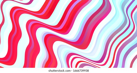 Light Blue, Red vector template with wry lines. Colorful illustration in abstract style with bent lines. Template for your UI design.