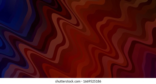 Light Blue, Red vector template with curved lines. Colorful abstract illustration with gradient curves. Template for cellphones.