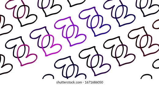 Light Blue, Red vector template with doodle hearts. Illustration with hearts in love concept for valentine's day. Template for Valentine's greeting postcards.