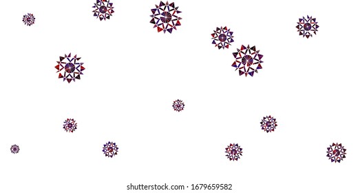 Light Blue, Red vector template with ice snowflakes. Smart geometrical abstract illustration with ice, snow. Xmas design for business.