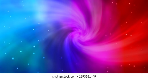 Flagrante azul claro, rojo vectorial con estrellas de neón. Diseño decorativo deslucido y de estilo sencillo con estrellas. Patrón para sitios web, páginas de inicio.