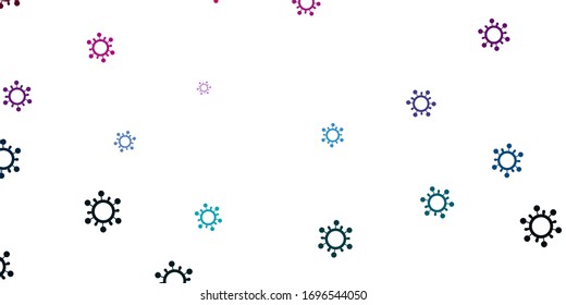 Light blue, red vector template with flu signs. Colorful  gradient illness symbols in simple abstract style. Simple drawing against danger fever.
