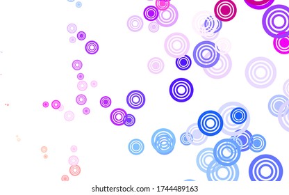 Light Blue, Red vector template with circles. Illustration with set of shining colorful abstract circles. Design for your business advert.