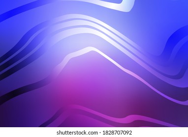 Light Blue, Red vector template with curved lines. Modern gradient abstract illustration with bandy lines. Best design for your business.