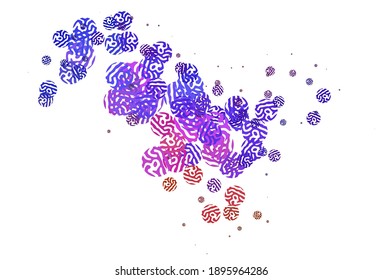 Hellblaue, rote Vektorvorlage mit chaotischen Formen. Einfache farbige Illustration mit abstrakten Farbverlauf-Formen. Das beste Design für Ihr Unternehmen.