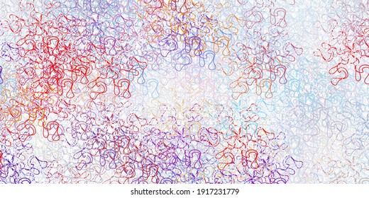 Light blue, red vector template with wry lines. Illustration in abstract style with gradient curved.  Pattern for websites, landing pages.