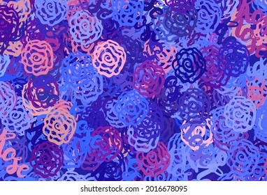 Light Blue, Red vector template with chaotic shapes. Colorful chaotic forms with gradient in modern style. Modern design for your business card.
