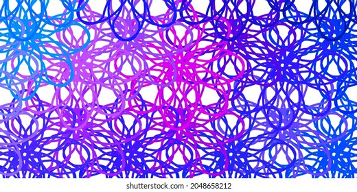 Light Blue, Red vector template with curved lines. Colorful illustration in circular style with lines. Pattern for websites, landing pages.