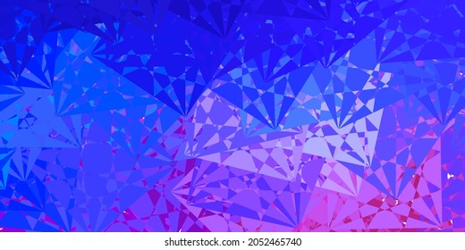 Light Blue, Red vector template with triangle shapes. Web material illustration with colorful abstract triangles. An easy addition to your commertials.