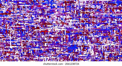 Azul claro, plantilla vectorial roja con cristales, triángulos. Hermosa ilustración con triángulos de estilo natural. Diseño moderno para su tarjeta de visita.