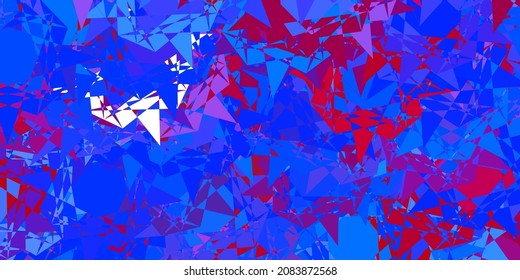 Plantilla vectorial roja, azul claro con formas triangulares. Ilustración de material web con triángulos abstractos coloridos. Iniciar diseño para el insperarión.