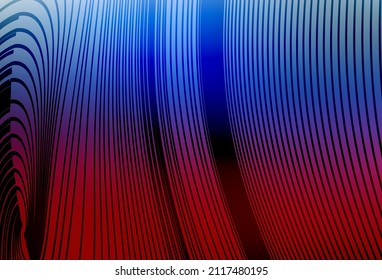 Light Blue, Red vector template with wry lines. Colorful gradient illustration in simple style with lines. Pattern for your design.