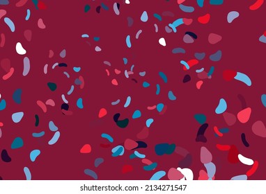 Plantilla de vector rojo, azul claro, con formas memphis. Ilustración con formas gradientes coloridas en estilo abstracto. Diseño elegante para tapices.