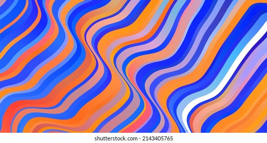 Light Blue, Red vector template with curves. Colorful abstract illustration with gradient curves. Pattern for websites, landing pages.