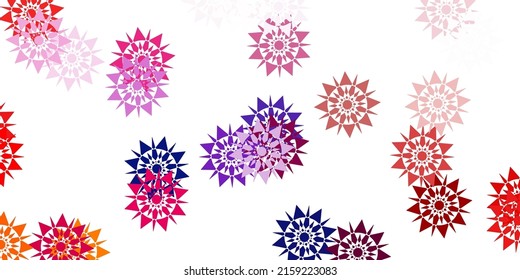 Light blue, red vector template with ice snowflakes. Smart geometrical abstract illustration with ice, snow. New year websites pattern.