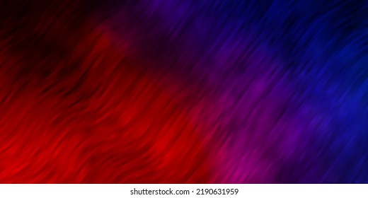 Plantilla vectorial de color azul claro, rojo con líneas irregulares. Ilustración colorida con líneas curvas. Mejor diseño para tu anuncio, afiche, banner.