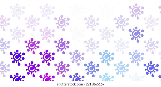 Light Blue, Red vector template with flu signs. Smart illustration with covid signs in decorative style. Best design for quarantine events.