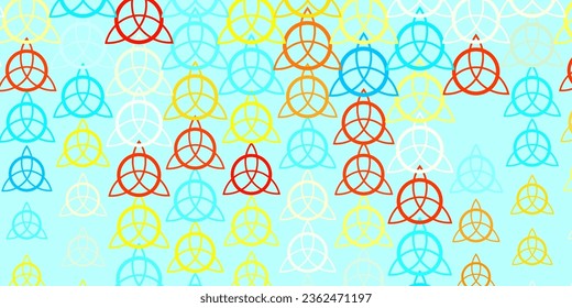 Light Blue, Red vector template with esoteric signs. Abstract illustration with gothic gradient shapes. Design for magic, spiritual events.