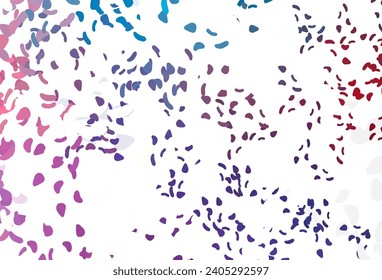Light Blue, Red vector template with memphis shapes. Colorful chaotic forms with gradient in modern style. Modern design for your business card.
