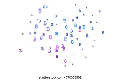 Light Blue, Red vector template with cryptocurrency. Modern abstract illustration with symbols of digital money. Template can be used as a background for ads of markets, loans.