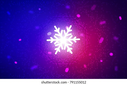Light Blue, Red vector template with ice snowflakes. Snow on blurred abstract background with gradient. New year design for your ad, poster, banner.