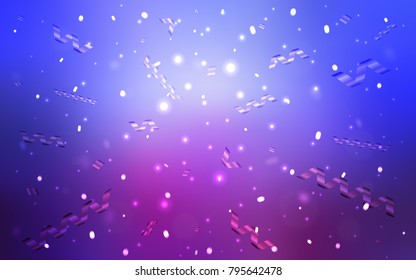 Light Blue, Red vector template with carnival confetti. Beautiful colored illustration with ribbon in celebration style. The pattern can be used for carnival, festival leaflets.