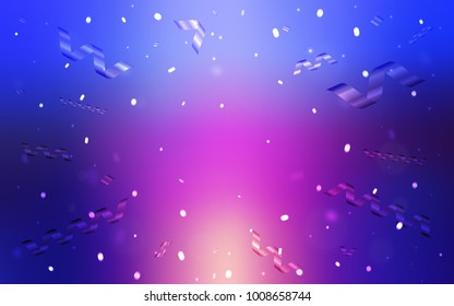 Light Blue, Red vector texture with birthday confetti. Modern geometrical abstract illustration with carnival ribbons. Beautiful design for your business advert of anniversary.