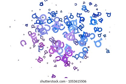 Light Blue, Red vector texture with ABC characters. Shining illustration with ABC symbols on abstract template. Template can be used as a background for ads of typography.