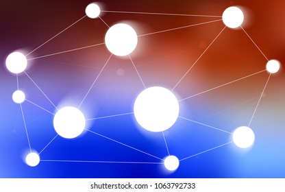 Light Blue, Red vector texture with disks, lines. Decorative design in abstract style with triangle structure. Pattern can be used as texture of wallpapers.