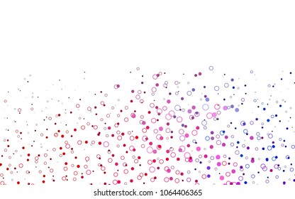 Light Blue, Red vector  texture with disks. Modern abstract illustration with colorful water drops. The pattern can be used for beautiful websites.