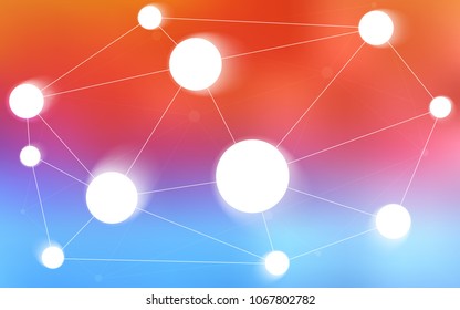 Light Blue, Red vector texture with disks, lines. Colorful illustration with circles and lines in futuristic style. Pattern can be used for futuristic ad, booklets.