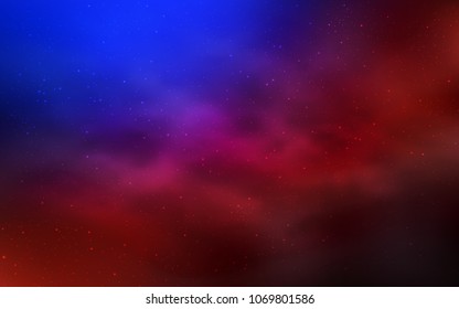 Light Blue, Red vector texture with milky way stars. Modern abstract illustration with Big Dipper stars. Best design for your ad, poster, banner.
