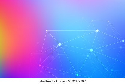 Light Blue, Red vector texture with disks, lines. Modern abstract colorful illustration with spheres and lines. Pattern can be used for futuristic ad, booklets.
