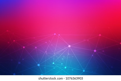 Light Blue, Red vector texture with disks, lines. Illustration with set of colorful abstract circles and lines. Pattern can be used for futuristic ad, booklets.