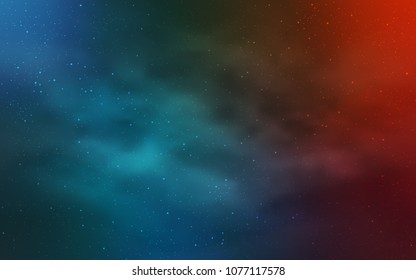 Light Blue, Red vector texture with milky way stars. Shining colored illustration with bright astronomical stars. Pattern for astrology websites.