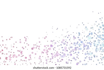Light Blue, Red vector texture with beautiful stars. Stars on blurred abstract background with gradient. Smart design for your business advert.
