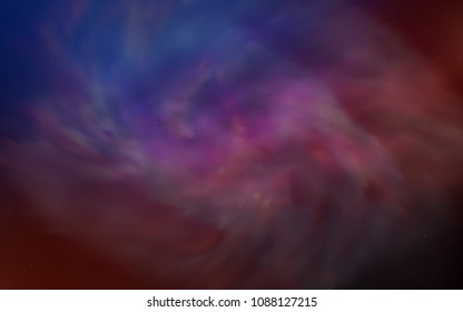 Light Blue, Red vector texture with milky way stars. Blurred decorative design in simple style with galaxy stars. Pattern for futuristic ad, booklets.