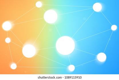 Light Blue, Red vector texture with disks, lines. Abstract illustration with colorful discs and triangles. Pattern can be used for futuristic ad, booklets.