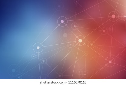 Light Blue, Red vector texture with disks, lines. Decorative design in abstract style with triangle structure. Pattern can be used for ads, leaflets.