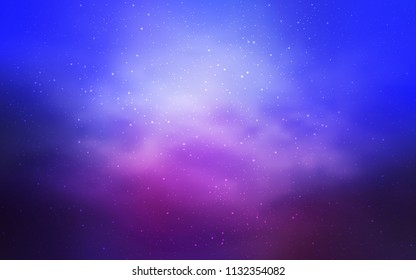 Light Blue, Red vector texture with milky way stars. Space stars on blurred abstract background with gradient. Best design for your ad, poster, banner.