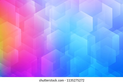 Light Blue, Red vector texture with colorful hexagons. White background with colorful hexagons. Pattern for texture of wallpapers.