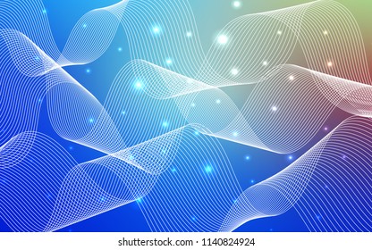 Light Blue, Red vector texture with birthday confetti. Confetti on blurred abstract background with colorful gradient. The pattern can be used for new year ad, booklets.