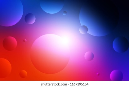 Light Blue, Red vector texture with disks. Modern abstract illustration with colorful water drops. Pattern can be used for ads, leaflets.