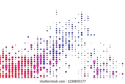 Light Blue, Red vector texture with disks. Blurred decorative design in abstract style with bubbles. Template for your brand book.