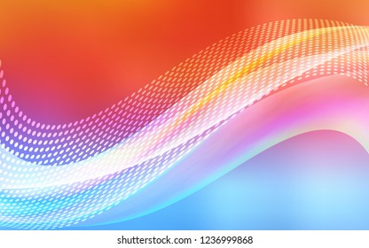 Light Blue, Red vector texture with disks, lines. Modern abstract colorful illustration with spheres and lines. Pattern for futuristic ad, booklets.