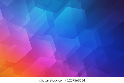 Light Blue, Red vector texture with colorful hexagons. Design in abstract style with hexagons. New template for your brand book.