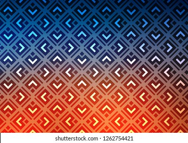 Light Blue, Red vector texture with lines, rhombuses. Colorful illustration with lines, cubes on abstract template. Backdrop for TV commercials.