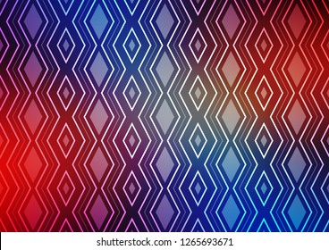 Light Blue, Red vector texture with lines, rhombuses. Colorful decorative design in simple style with lines, rhombuses. Backdrop for TV commercials.