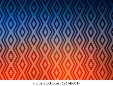 Light Blue, Red vector texture with lines, rhombuses. Shining colorful illustration with lines, rectangles. Best design for your ad, poster, banner.