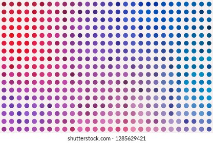 Light Blue, Red vector texture with disks. Blurred bubbles on abstract background with colorful gradient. Pattern of water, rain drops.